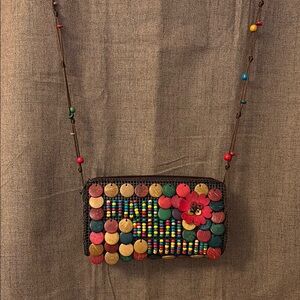 Colorful Beaded Crossbody Bag